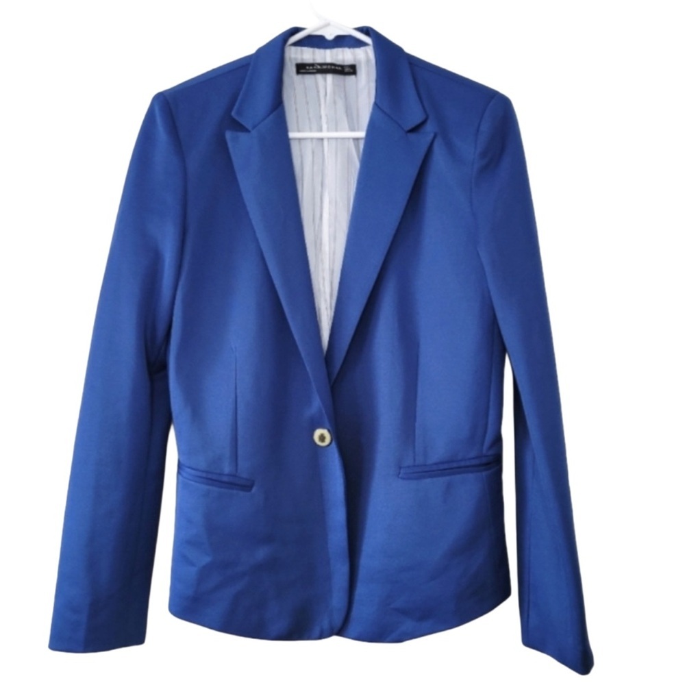 Zara Cobalt Blue One Button Blazer Suit Jacket